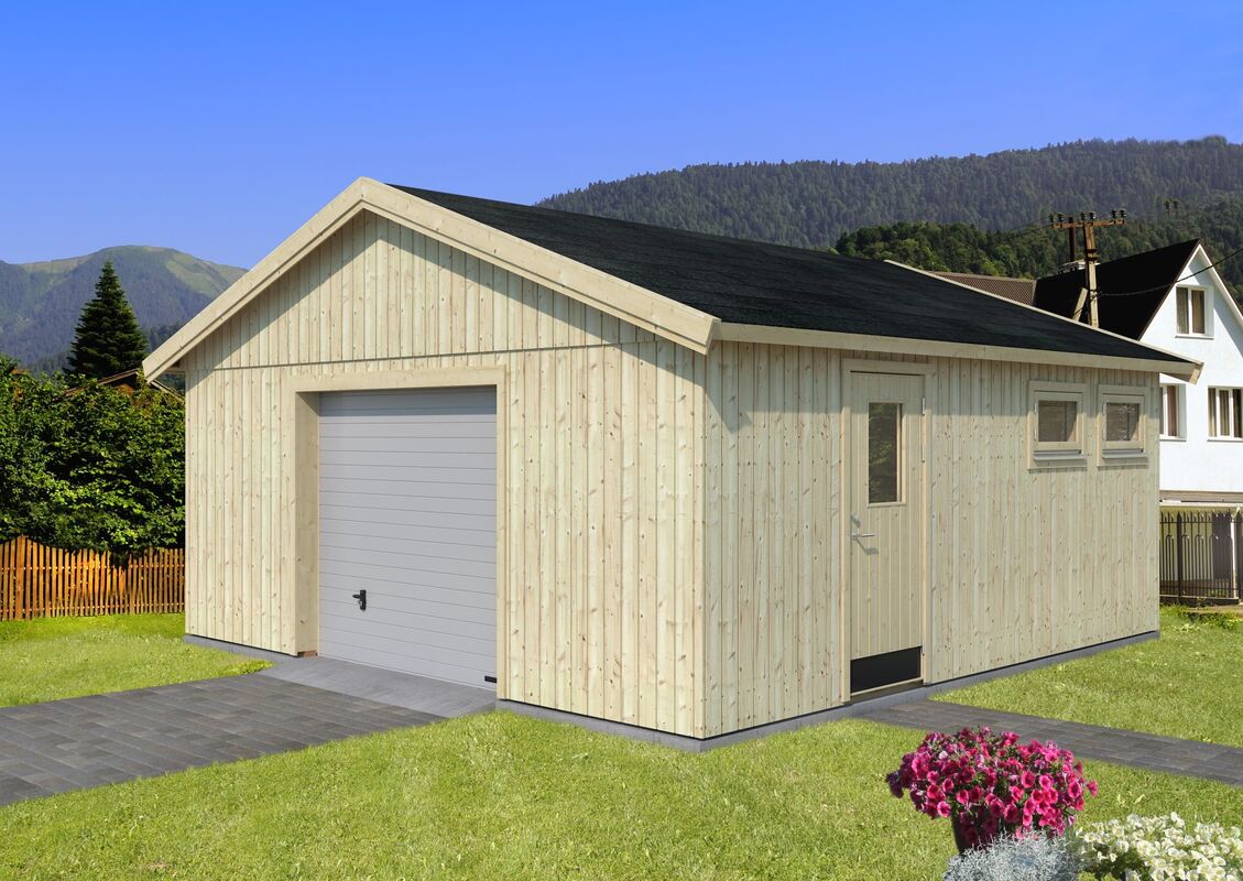 1_Palmako_garage_Andre_28.5_m2_with_sectional_door_NATURAL_wb