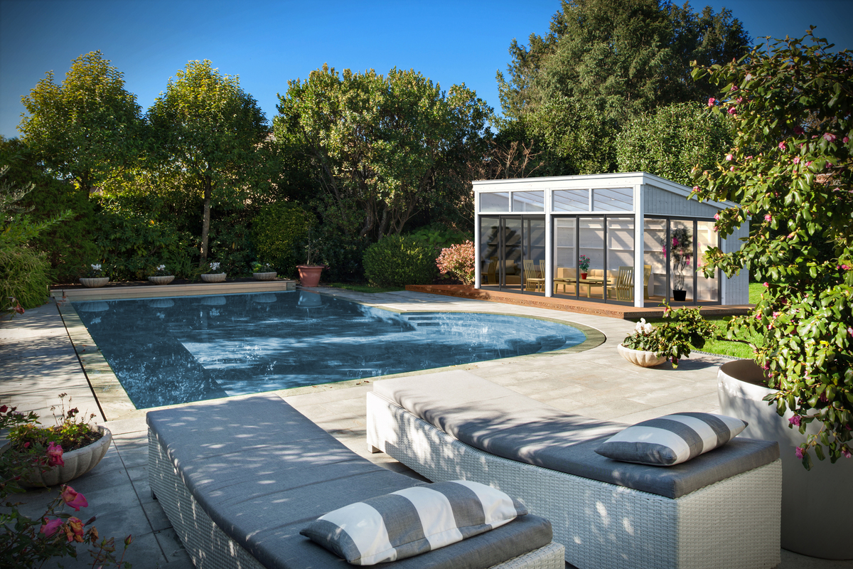 Exterior, garden with pool