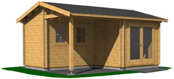 JODA Blockhaus Gröndal BBH 3,98 x 5,18 m 45 mm Blockbohle