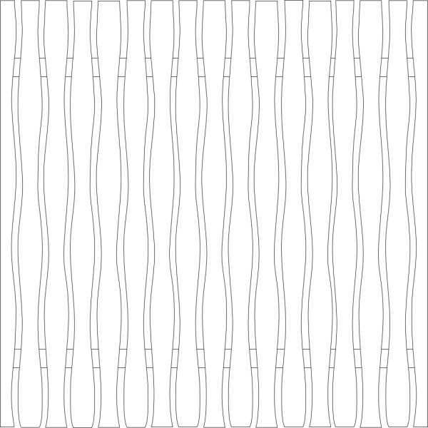 Wailua Sichtschutz, Fichte Grauweiß 180 x 180 cm, mit geschweiften Staketen VE = 012