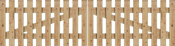 Fördezaun - Doppeltor 30X95 mm 300X80 cm Lärche, KD VE = 003 – Bild 2