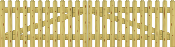 Staketenzaun >80< classic gerade 300 x 80 cm Doppeltor VE = 000