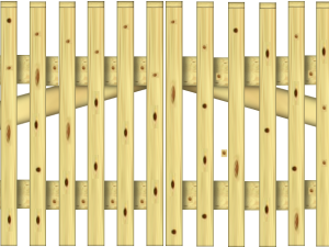 Lattenzaun 35 x 55 mm classic Doppeltor 300 x 80 cm VE = 000