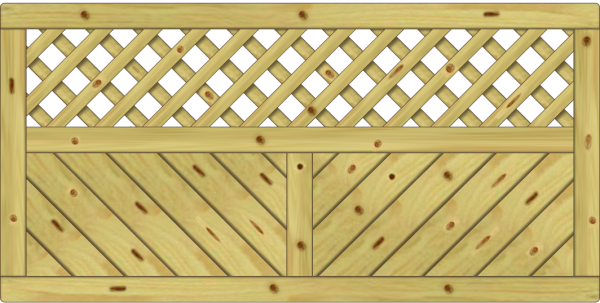 Lugano Vorgartenzaun Fichte KDI 180x90 cm mit Rankgitter VE = 006