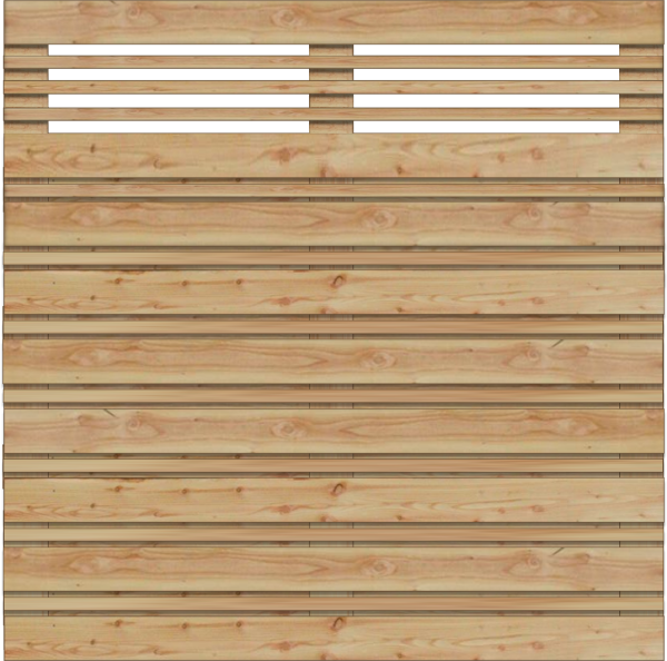 Calabria Bretterzaun, Lärche/Douglasie 180x180 cm, mit Rankgitter VE = 012