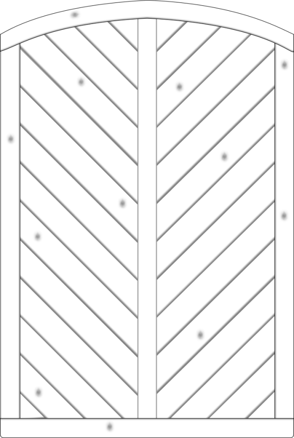 Lyon Dichtzaun, Fichte Grauweiß 120x180/165 cm, geschlossen VE = 006