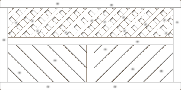 Lugano Vorgartenzaun, Fichte Grauweiß 180x90 cm, mit Rankgitter VE = 006