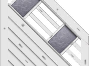 Linea Dichtzaun, Fichte Grauweiß 90x180/90 cm, mit Schiefer VE = 006