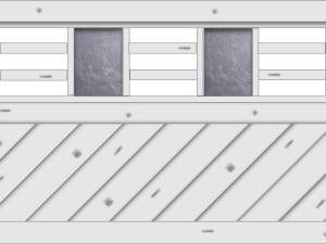 Linea Vorgartenzaun, Fichte Grauweiß 180x90 cm, mit Schiefer VE = 006