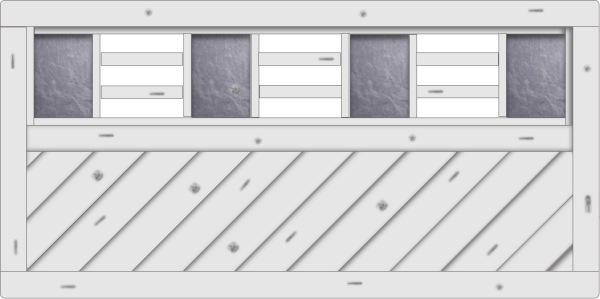 Linea Vorgartenzaun, Fichte Grauweiß 180x90 cm, mit Schiefer VE = 006