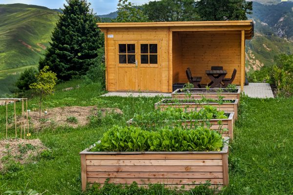 Blockhaus Nordby 28 mm mit SD Nordby Pultdach 240 x 300 cm – Bild 5