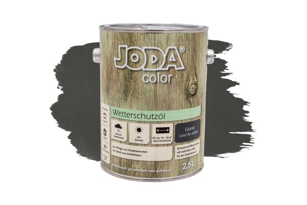 Joda®color Wetterschutzöl 2,5 l Granit (ähnlich RAL 7043) VE = 004 – Bild 2