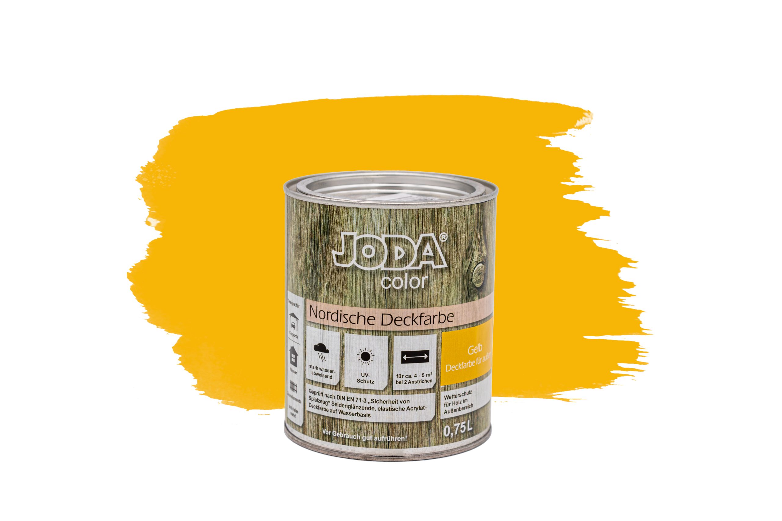 Joda®color Nordische Deckfarbe 0,75 l Gelb RAL 1023 VE = 006 – Bild 2