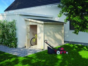 Blockhaus Anbauschuppen, 45 mm Fichte, 178 x 308 cm