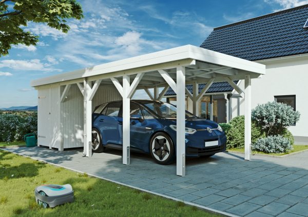 JODA Carport Bergen MG Select Holzblende, Flachdach vorb.f. Gründach – Bild 3