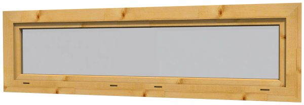JODA Premium Blockhausfenster FE 35/45 mm BB/ 188 x 50 cm Fichte naturbelassen / ISO-Glas