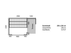 Sauna Cube XL, 250 x 223 cm mit Terrasse