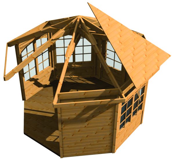 8-Eck Pavillon Grunewald Typ II Ø 400 cm in 28 mm – Bild 3
