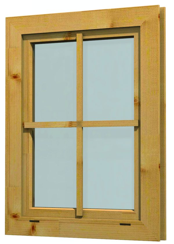 JODA Blockhausfenster F 11 69x90 cm für 28 mm Wandbohle, DIN Re