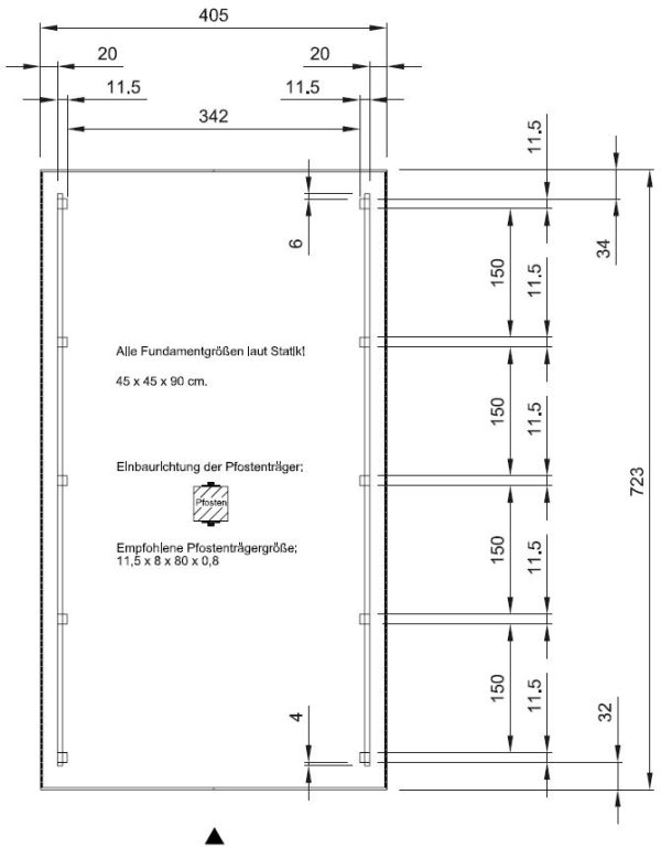 JODA Carport Meldorf MO Natur Satteldach, ohne Rinne, ohne Pfannen – Bild 4