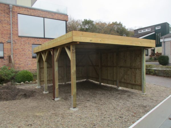 JODA Carport Borkum KT Classic Holzblende, Flachdach mit Stahl-Trapezplatten Antikondens – Bild 2