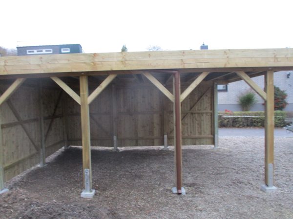 JODA Carport Borkum KT Classic Holzblende, Flachdach mit Stahl-Trapezplatten Antikondens – Bild 3