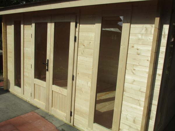 Aktionsgartenhaus Engvik 400x300 cm nordische Fichte naturbelassen ohne Fußboden, ohne Dachpappe – Bild 4