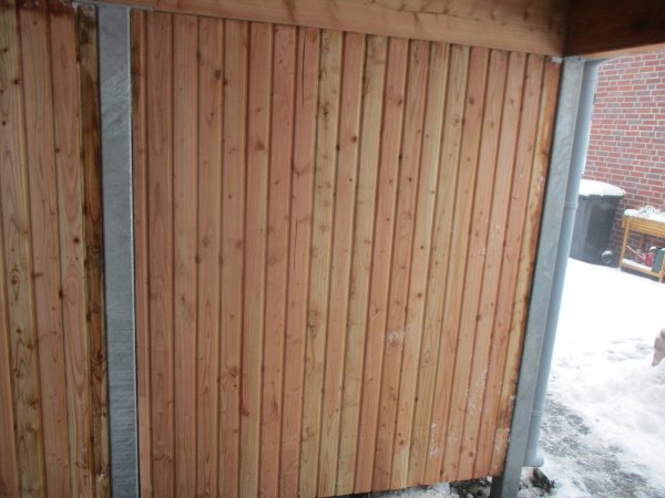 JODA Carport Flensburg 405 LT Natur Holzblende,Flachdach Stahl-Trapezplatten Antikondens – Bild 2