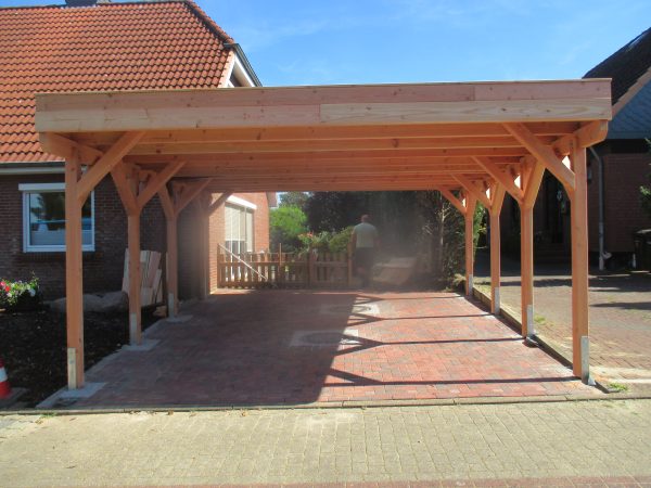 JODA Carport Büsum MG Natur Holzblende, Flachdach vorb.f. Gründach – Bild 3