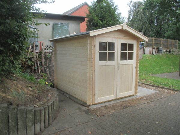 Aktionsgartenhaus Steinborn 216 x 266 cm nordische Fichte naturbelassen ohne Fußboden, ohne Dachpappe – Bild 2
