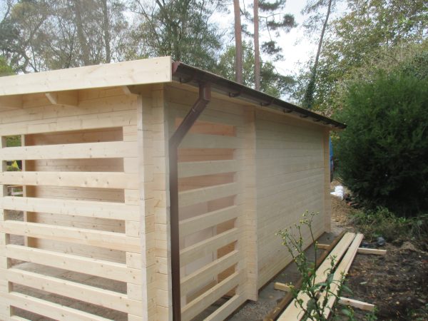 Blockhaus Bungalow Plus Pultdach 45 mm 368 x 368 cm + SD 150 cm – Bild 4