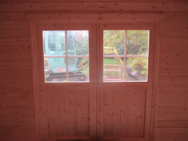 Blockhaus Bungalow Plus Pultdach 45 mm 368 x 368 cm + SD 150 cm – Bild 6