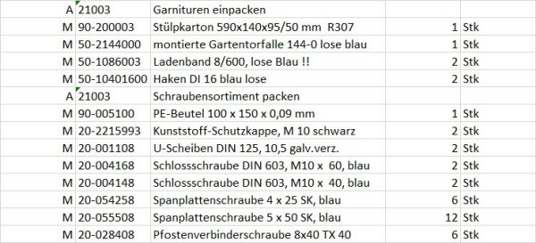 Beschlag Einzeltor mit geradem Riegel verzinkt (Paket Nr. 1A) VE = 000 – Bild 2