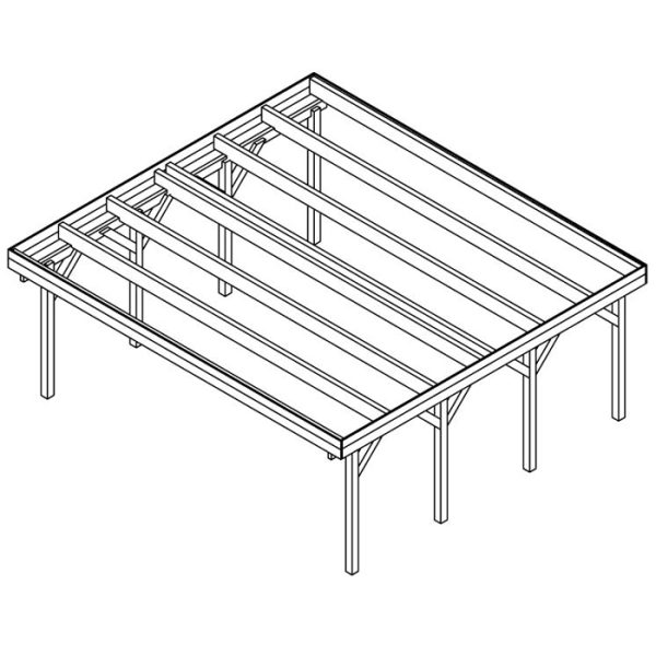JODA Carport Büsum KT Classic Holzblende, Flachdach mit Stahl-Trapezplatten Antikondens – Bild 7