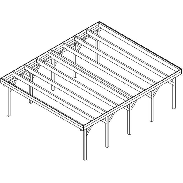 JODA Carport Büsum MO Classic Holzblende, Flachdach ohne Bedachung – Bild 7