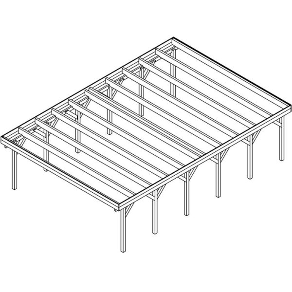 JODA Carport Büsum LT Classic Holzblende, Flachdach mit Stahl-Trapezplatten Antikondens – Bild 5