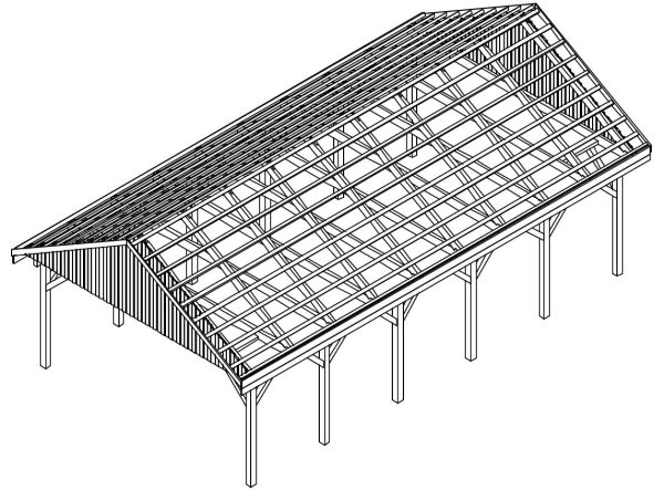 JODA Carport Minden LO Natur Satteldach, ohne Rinne, ohne Pfannen – Bild 5