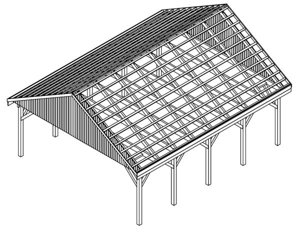 JODA Carport Mölln MO Natur Satteldach, ohne Rinne, ohne Pfannen – Bild 5