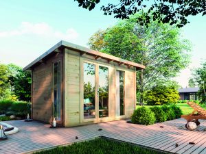 Aktionsgartenhaus Adendorf 350 x 250 cm nordische Fichte naturbelassen ohne Fußboden, ohne Dachpappe
