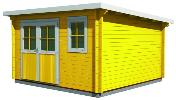 Blockhaus Bungalow / Pultdach, 45 mm 368 x 368 cm – Bild 3