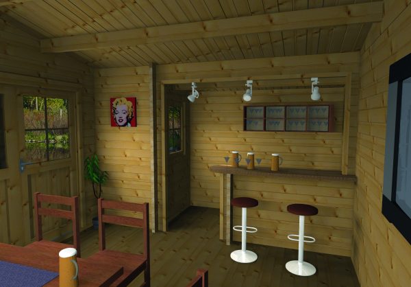 Blockhaus Partyhaus "Ranch", 28 mm 470 x 550 cm – Bild 3