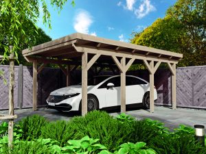 JODA Doppel-Carport CITY KF-Master 600x560cm,1-tlg. Holzblende Flachdach,EPDM-Folie