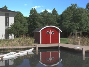 Joda Gerätehaus Rerik 30/30 Rot RAL 3011 / Weiß RAL 9016 VE = 000
