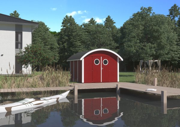 Joda Gerätehaus Rerik 30/30 Rot RAL 3011 / Weiß RAL 9016 VE = 000