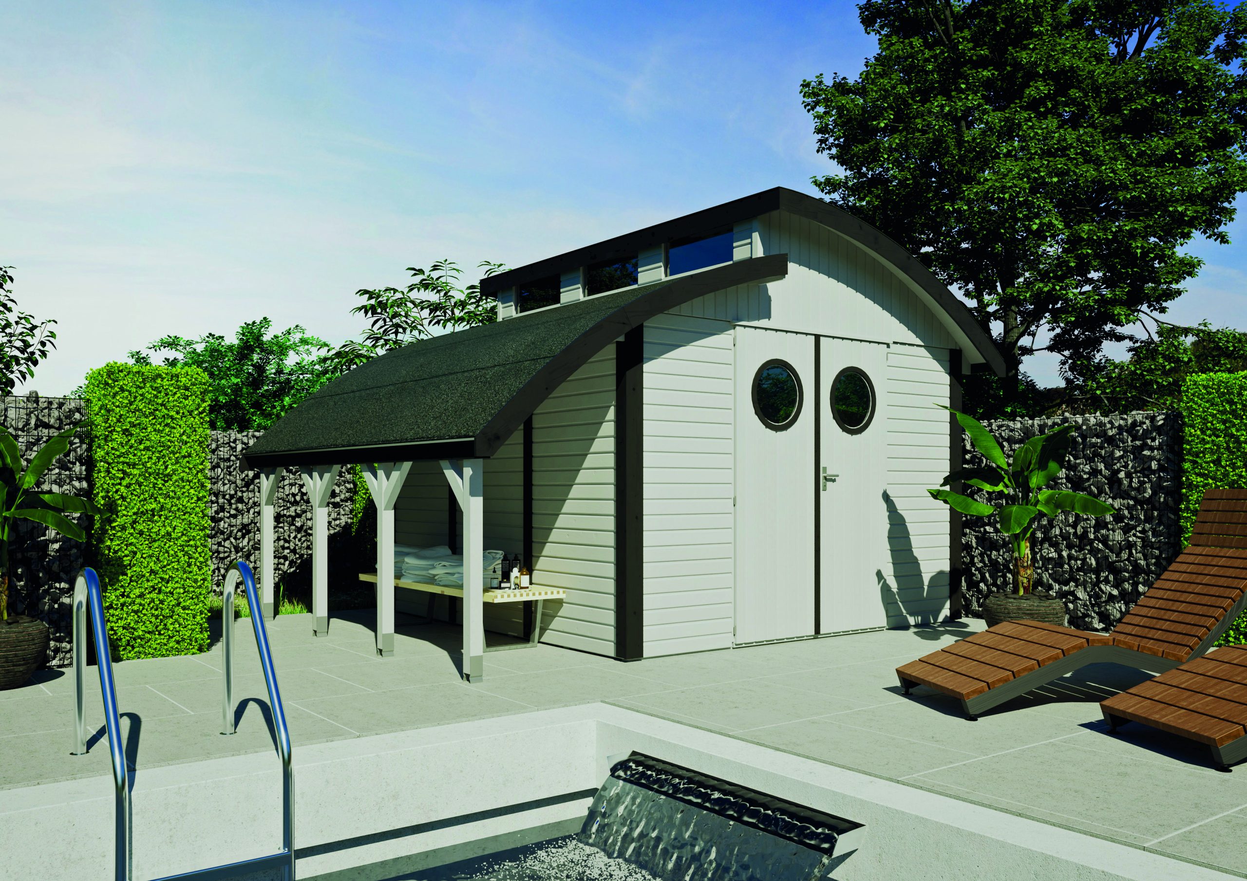 Joda Gerätehaus Nautic 30/30 Weiß RAL 9016 / Anthrazit RAL 7016 VE = 000 – Bild 2