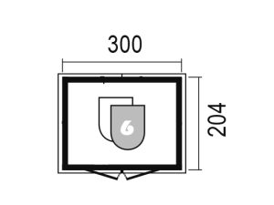 Joda Gerätehaus Rerik 30/20 Anthrazit RAL 7016 / Weiß RAL 9016 VE = 000