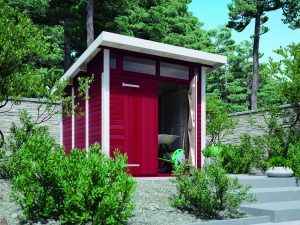 Joda Gerätehaus Vestervik 22/23 Rot RAL 3011 / Weiß RAL 9016 VE = 000