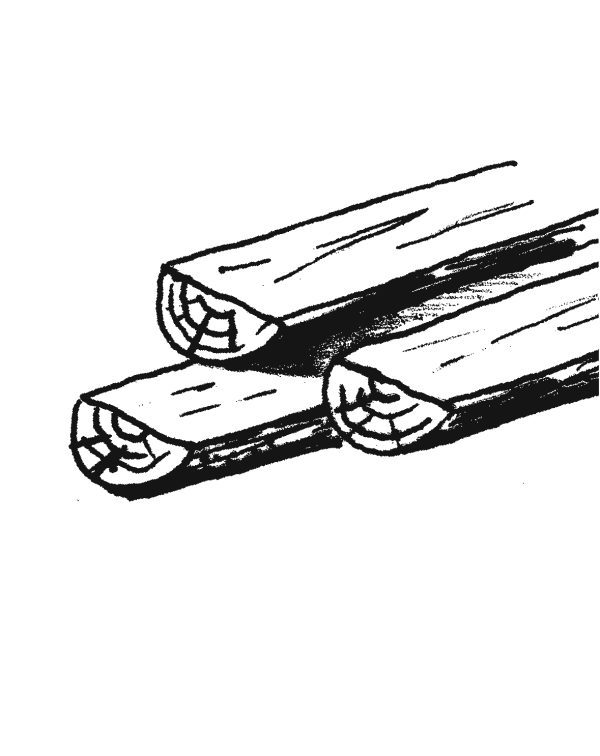 8 cm Halblatten Fichte/Tanne 3,00 m bunt geschält VE = 208