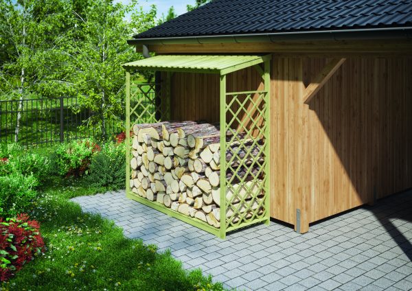 Kaminholz-Speicher Westerwald KDI-grün 210 x 80 x 207 cm VE = 003