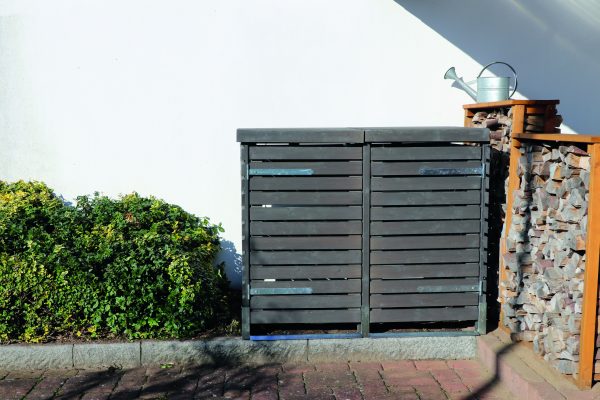 Müllbox mit Rhombusleisten, Fi. Granit 2 Tonnen á 240 Liter VE = 003